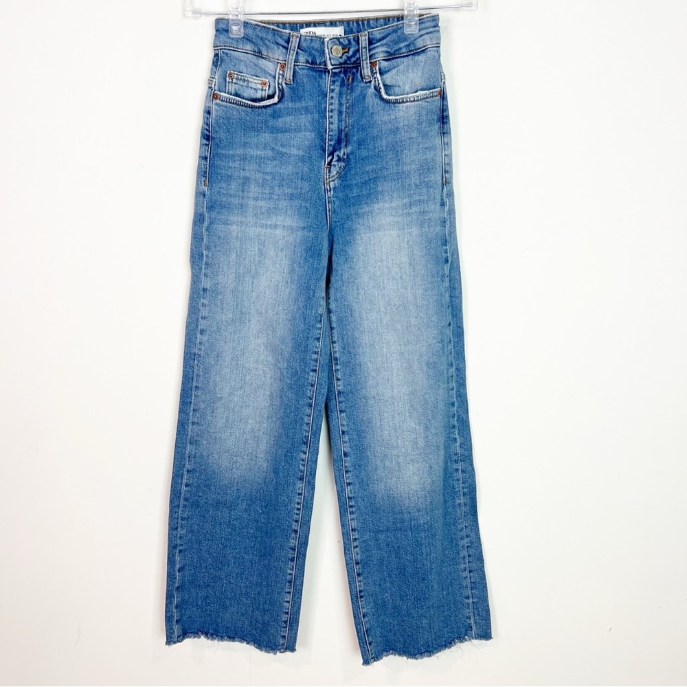 ZARA HIGH WAIST CULOTTE WIDE LEG JEANS WOMENS SZ 2